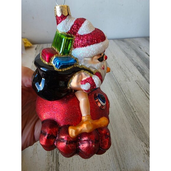Crab Santa glass glitter ornament diver Xmas‎ tree - Picture 6 of 9